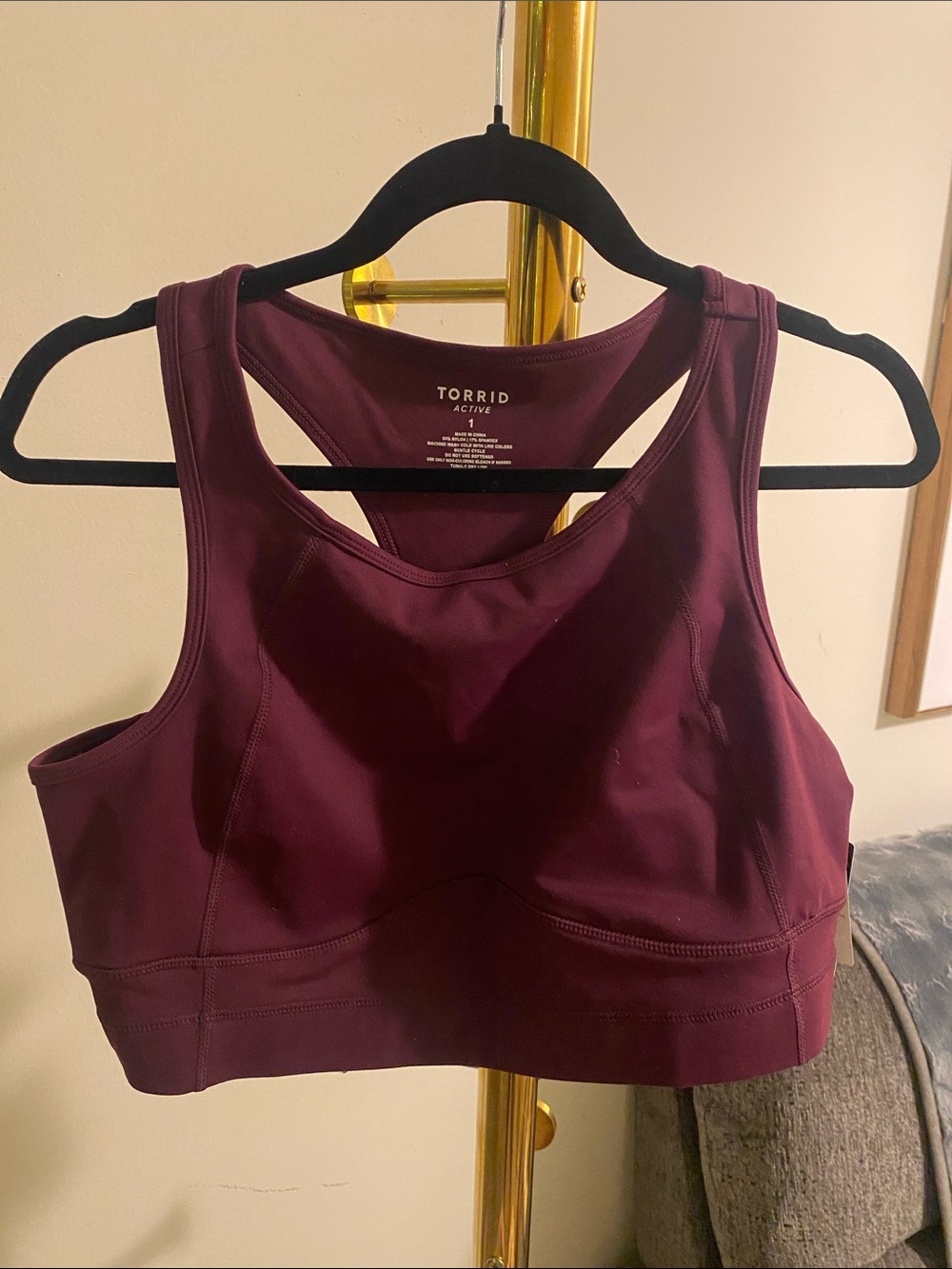 torrid Active Deep Plum Sports Bra - High Support Racerback